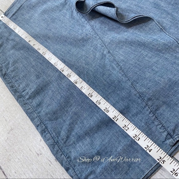 J.Crew NWT chambray pencil skirt with side ruffle *shop@iamwarrior - Picture 6 of 9